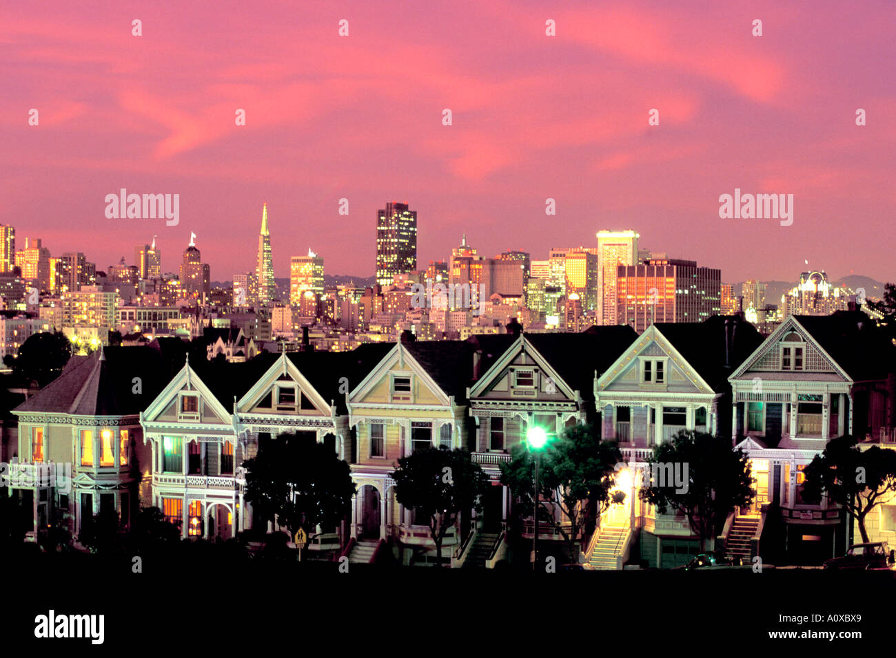 Famous victorian houses called seven hi res stock photography and