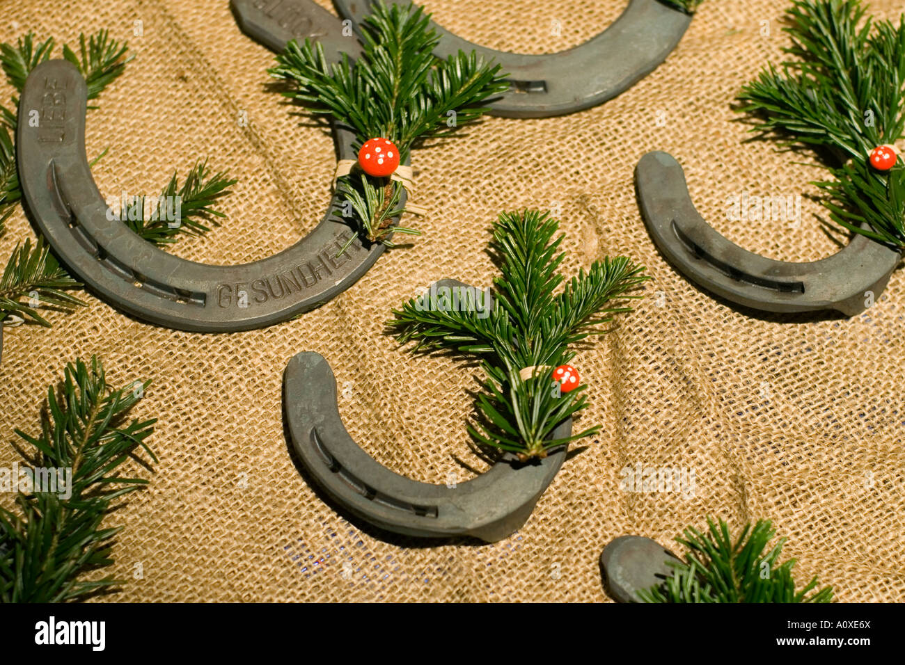 Horseshoe, Christmas market Stock Photo Alamy