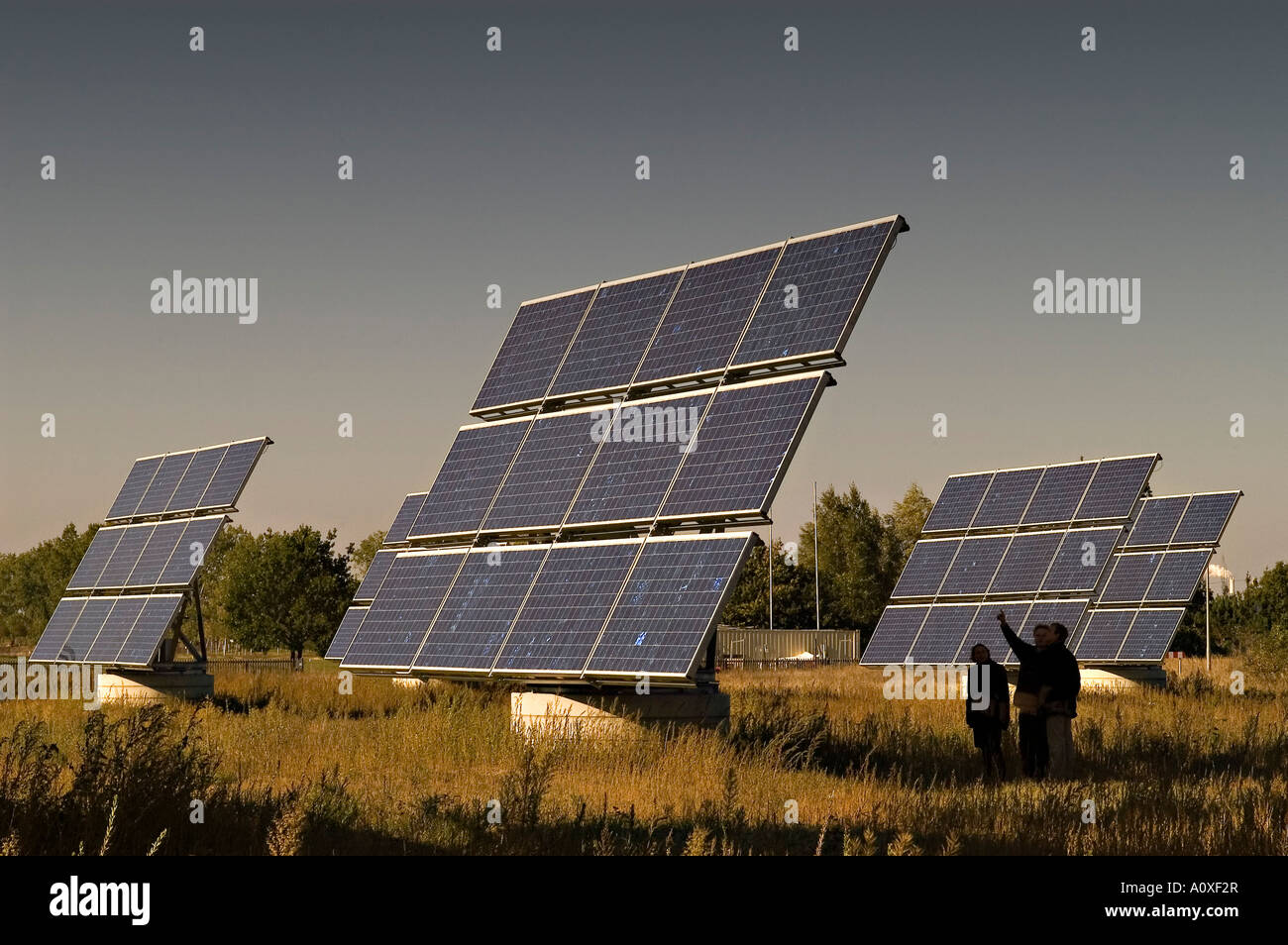 Solar modules in a testing ground Stock Photo - Alamy