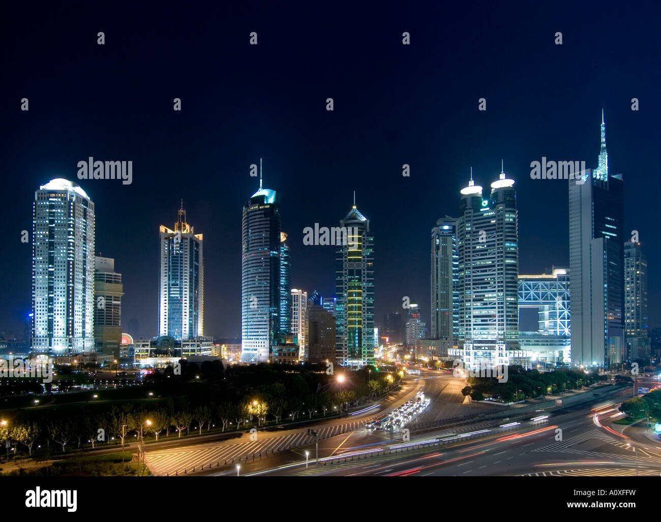 Skyscraper in Pudong, Shanghai, China Stock Photo