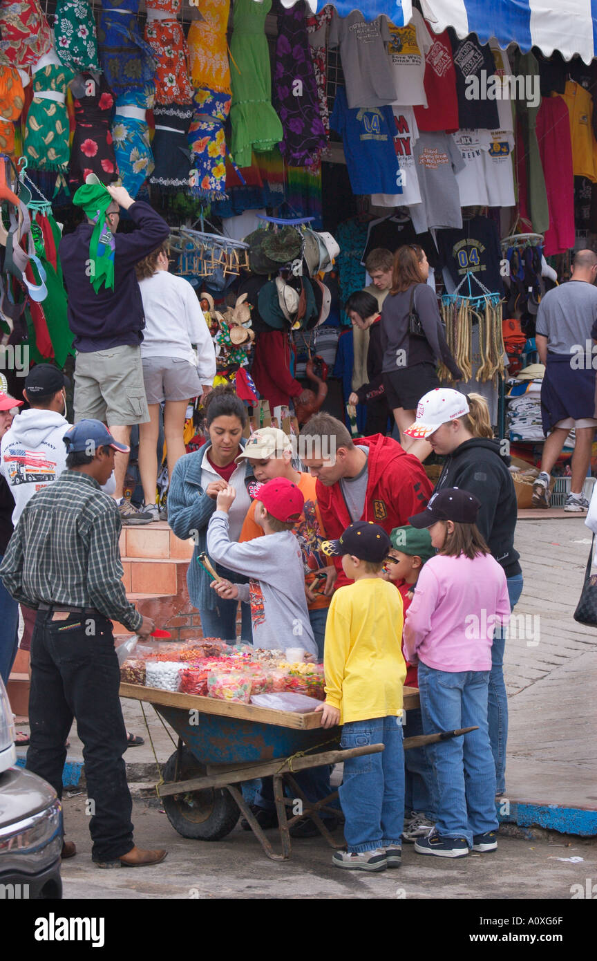 Visitors street vendor and souvenir shop on Malecon Kino in Puerto Peñasco Rocky Point Sonora Mexico  Stock Photo