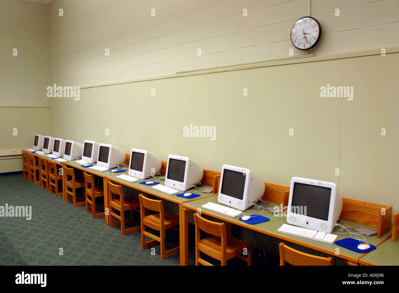 Computers in Elementary School Boston Massachusetts Stock Photo