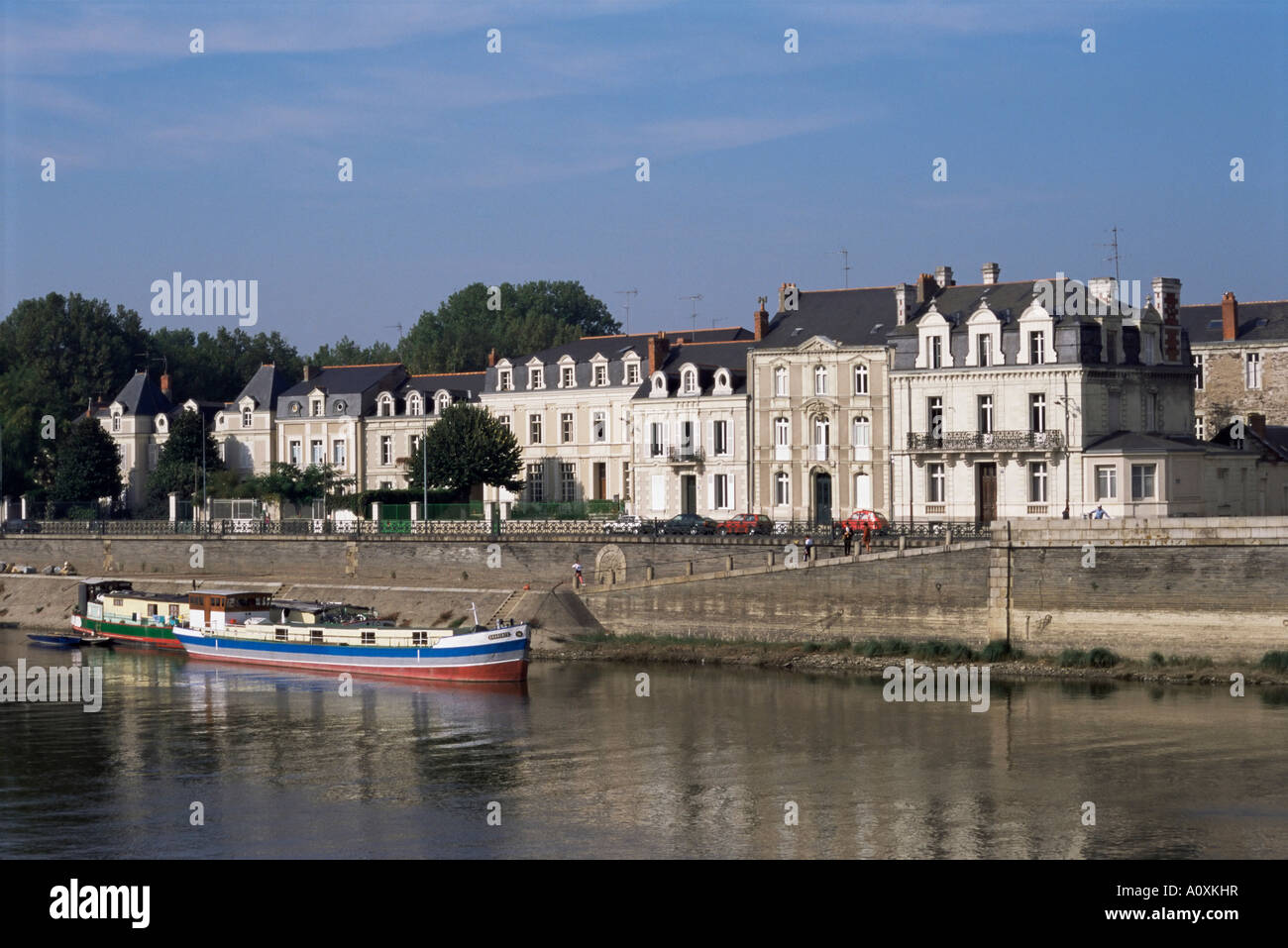 Quai des Carmes on River Maine Angers Anjou Pays de la Loire France