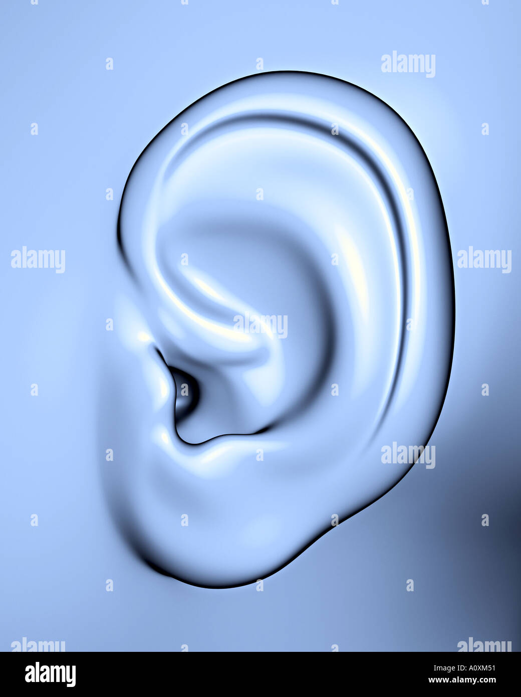 illustration of ear symbol of hearing hear sense perception listen music sound Stock Photo