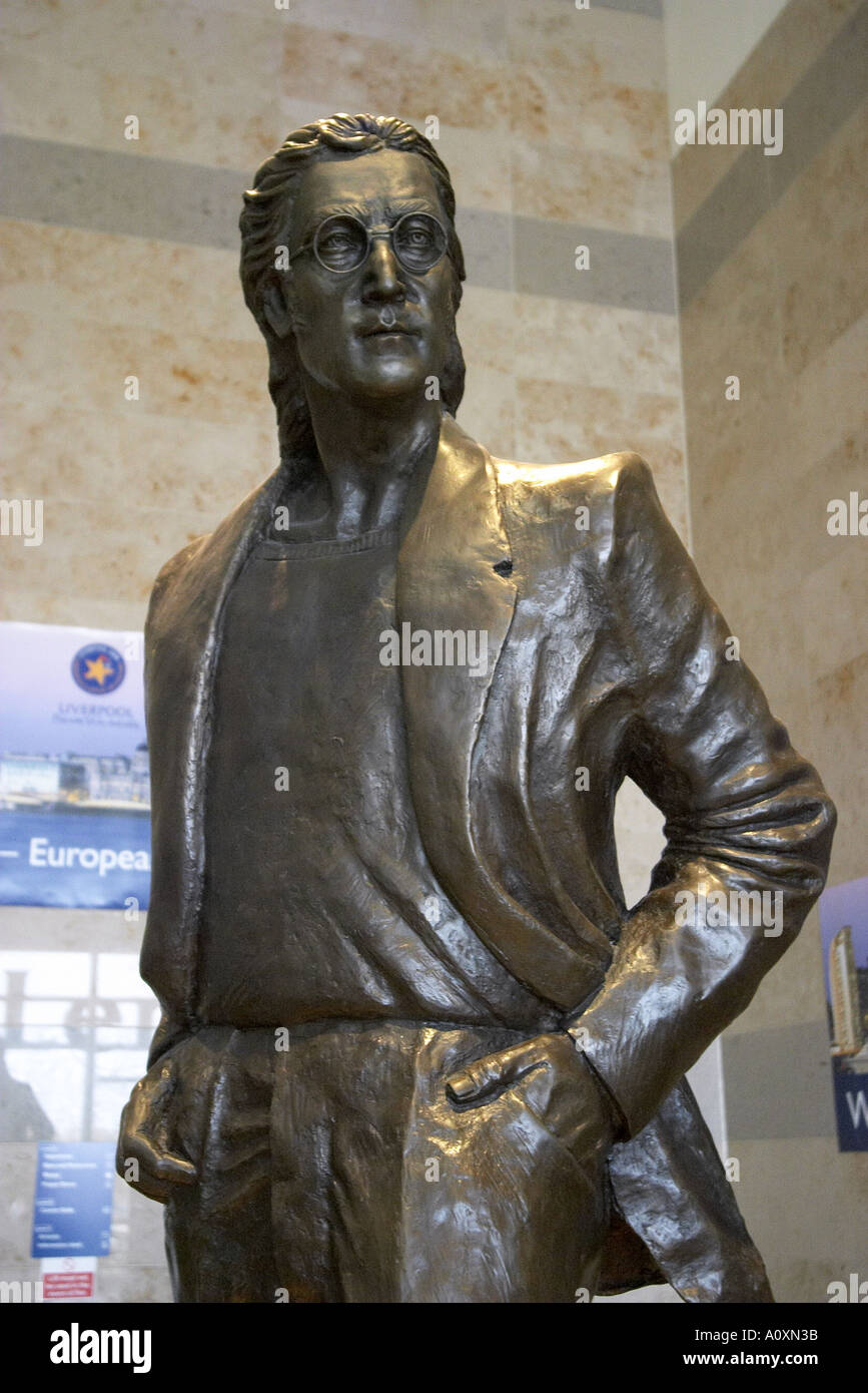 John Lennon Statue Liverpool Airport Stock Photo