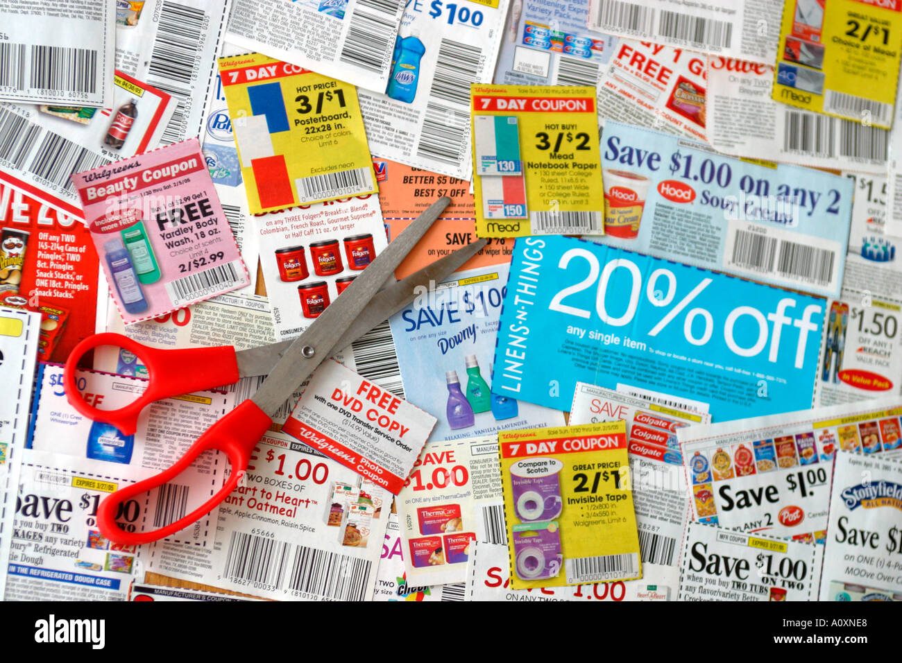 Coupons with Scissors Stock Photo Alamy