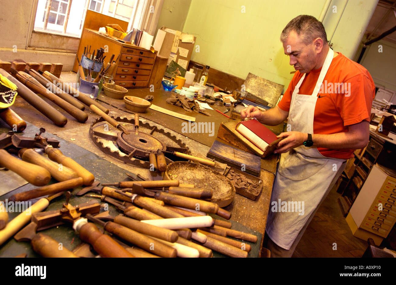 Hand tools for bookbinding hi-res stock photography and images - Alamy