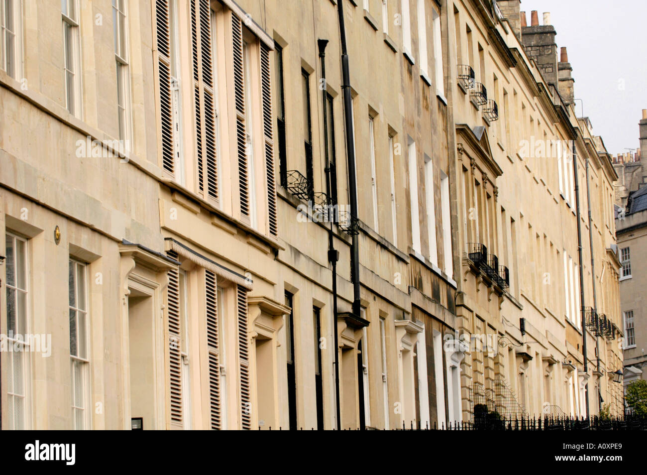 Terrace of town houses at St James's Square Bath England UK