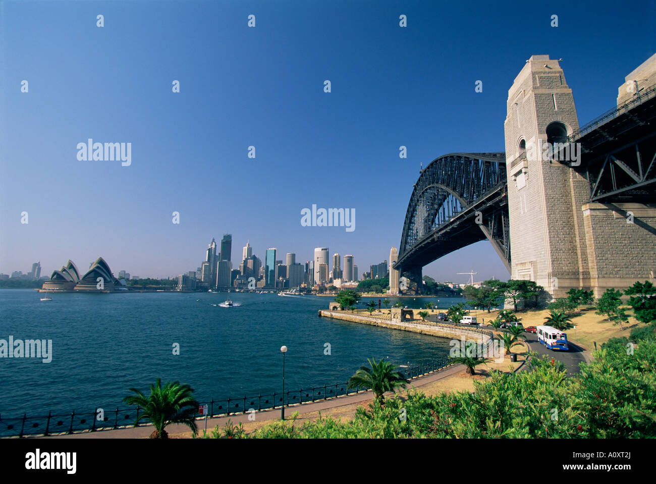 Sydney Harbour Bridge and skyline Sydney New South Wales Australia Pacific Stock Photo