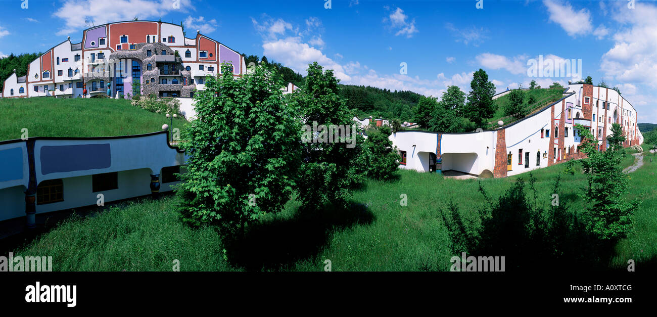 Hotel and spa Hundertwasser designed Rogner Bad Blumau Steiermark Austria Europe Stock Photo