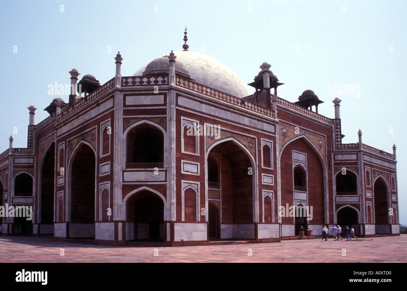 Tomb of Humayun in Old Delhi India, the inspiration for the Taj Mahal Stock Photo