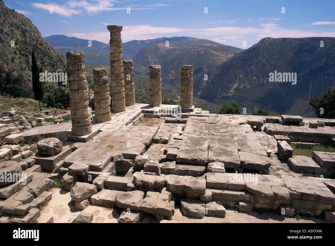 Temple of Apollo Delphi UNESCO World Heritage Site Greece Europe Stock Photo
