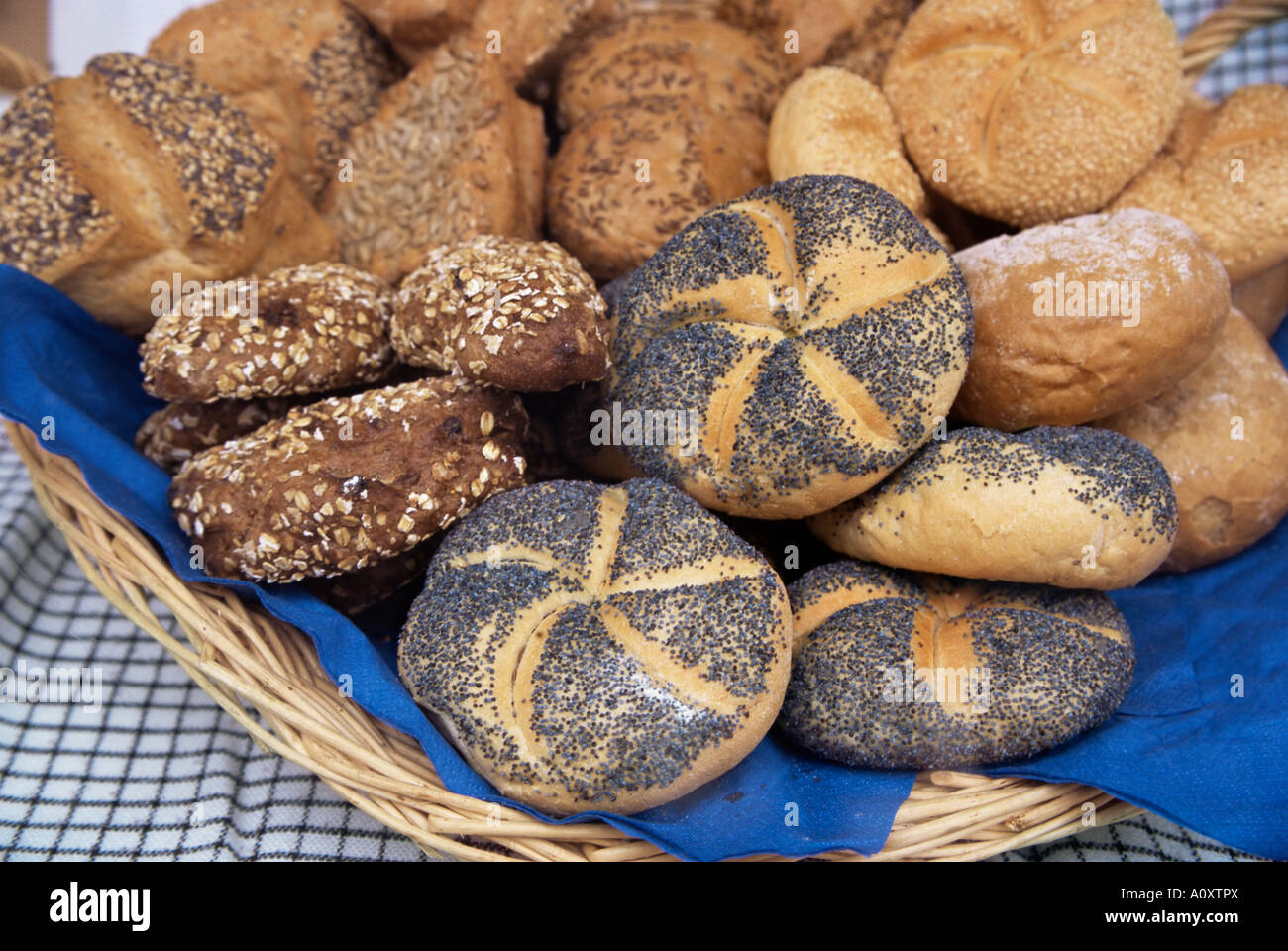 Brotzeit bread rolls Bavaria Germany Europe Stock Photo