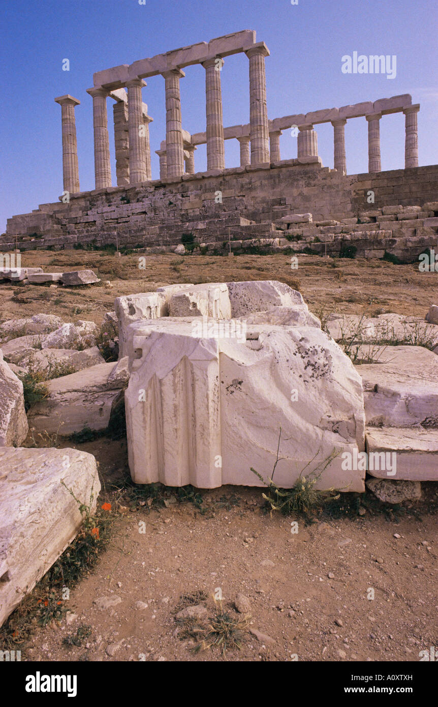Temple of Poseidon Cape Sounion Greece Europe Stock Photo - Alamy