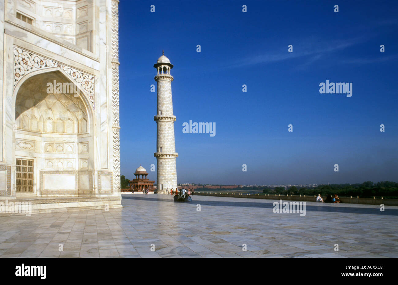 The Taj Mahal just outside the city of Agra in Rajasthan India Stock Photo