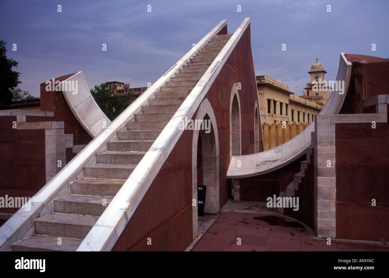 Jantar Mantar Astronomical Observatory of Rajput Prince Jai Singh in Jaipur Stock Photo