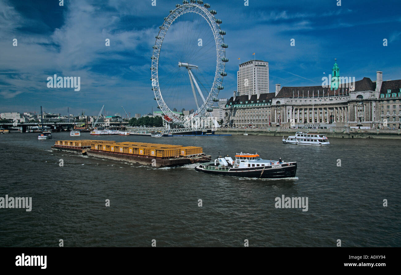 London Eye River Thames London England UK Stock Photo