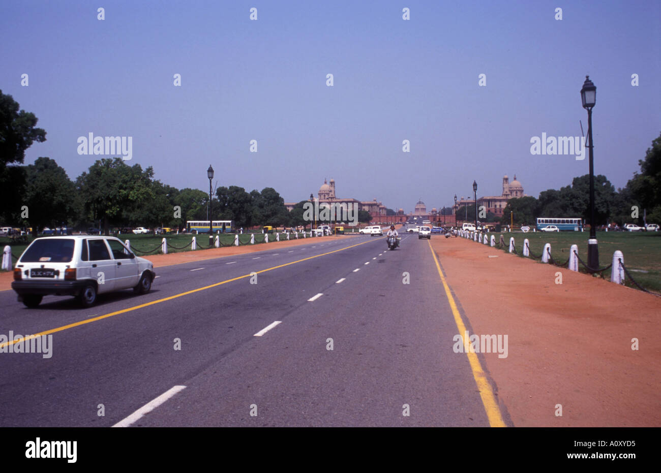 The roads in the City of New Delhi India Stock Photo