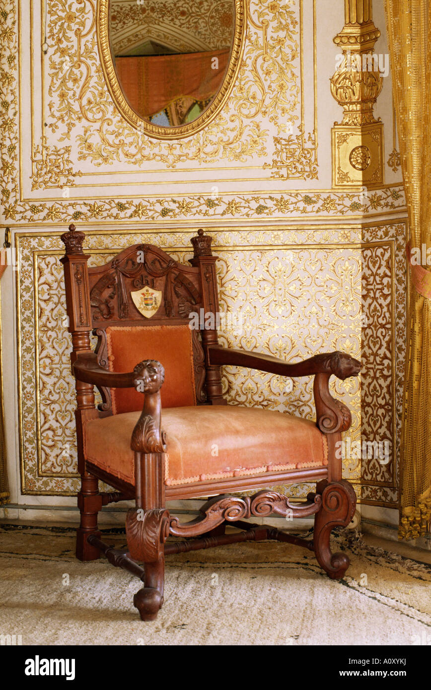 An original chair used at the coronation of King the Fifth in