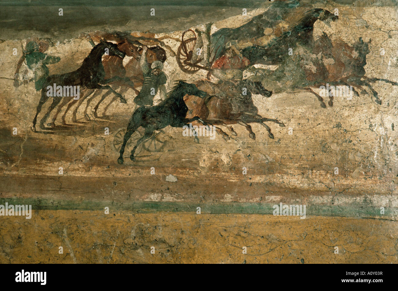 Wall paintings Pompeii UNESCO World Heritage Site Campania Italy Europe