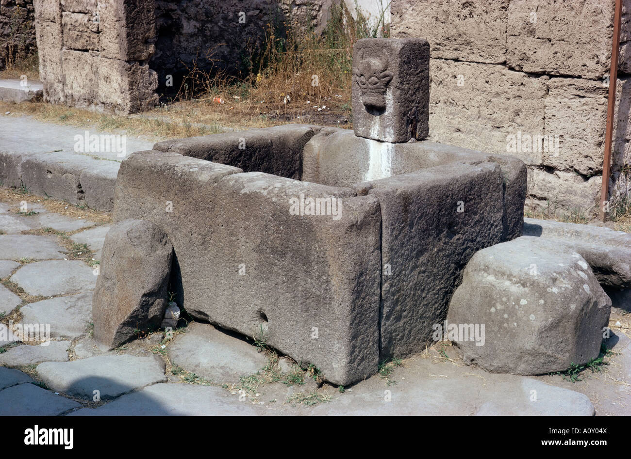 Water trough Pompeii Campania Italy Europe Stock Photo Alamy