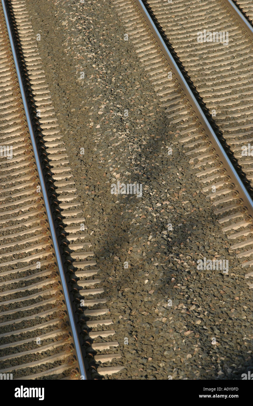 Railroad rails stones close hi-res stock photography and images - Alamy