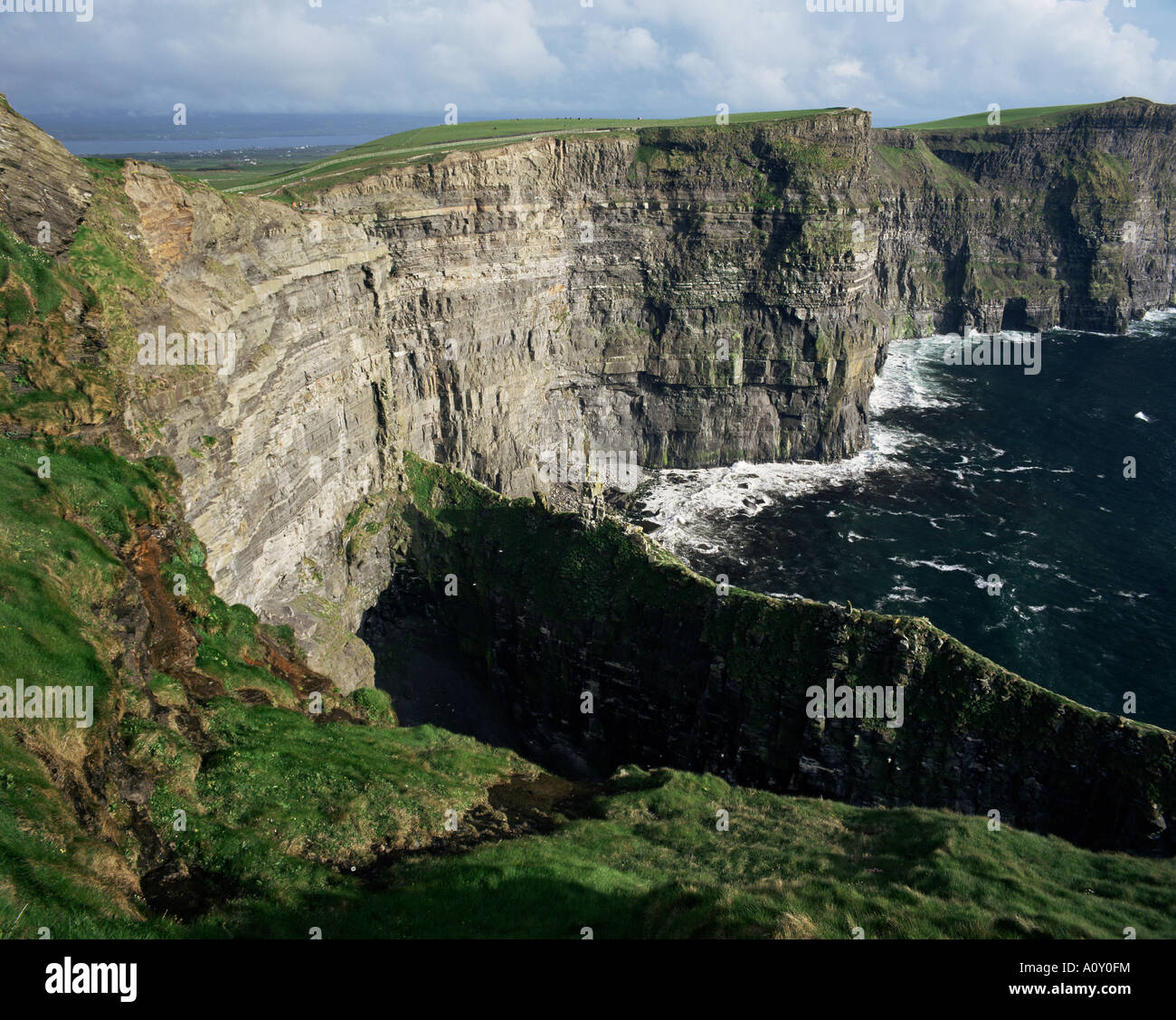 The Cliffs of Moher looking towards Hag s Head from O Brian s Tower County Clare Munster Eire Republic of Ireland Europe Stock Photo