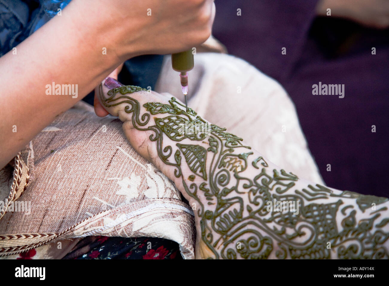 Henna Tattoo Marrakesh Morocco Stock Photo Alamy
