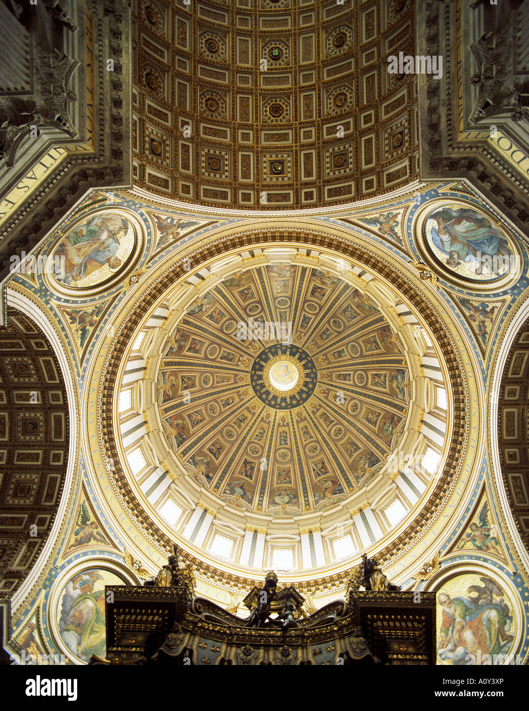 Interior of the dome St Peter s basilica Vatican Rome Lazio Italy Europe Stock Photo
