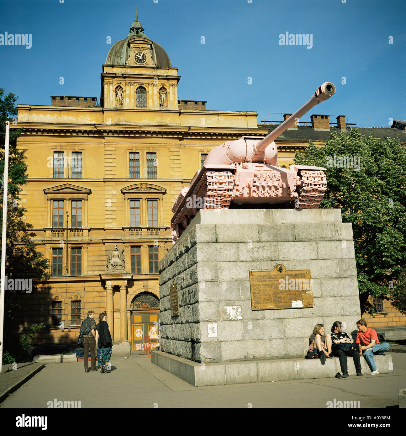 Square of Soviet Tankmen Prague Czech Republic Europe Stock Photo