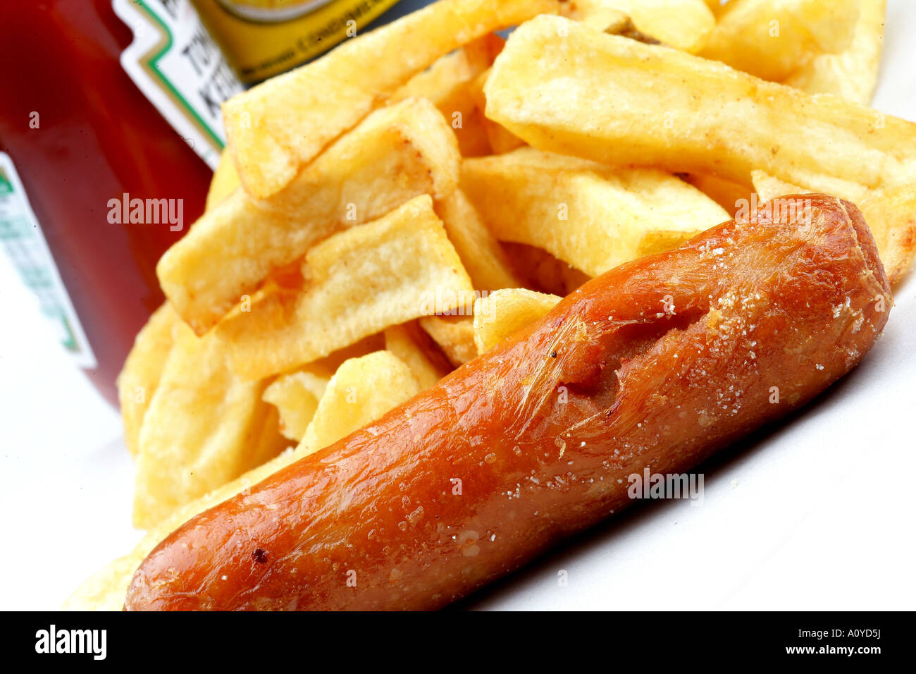 Sausage and Chips Stock Photo Alamy