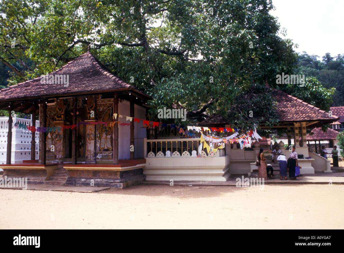 The Temple of the Tooth at Kandy in Sri Lanka that was Ceylon Stock Photo
