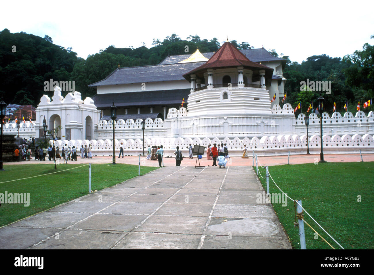 The Temple of the Tooth at Kandy in Sri Lanka that was Ceylon Stock Photo