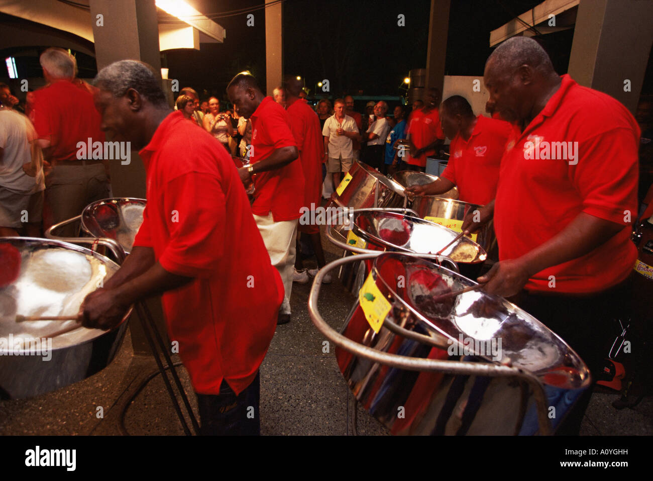 Steel pan band playing at the Sunday School a street party held in