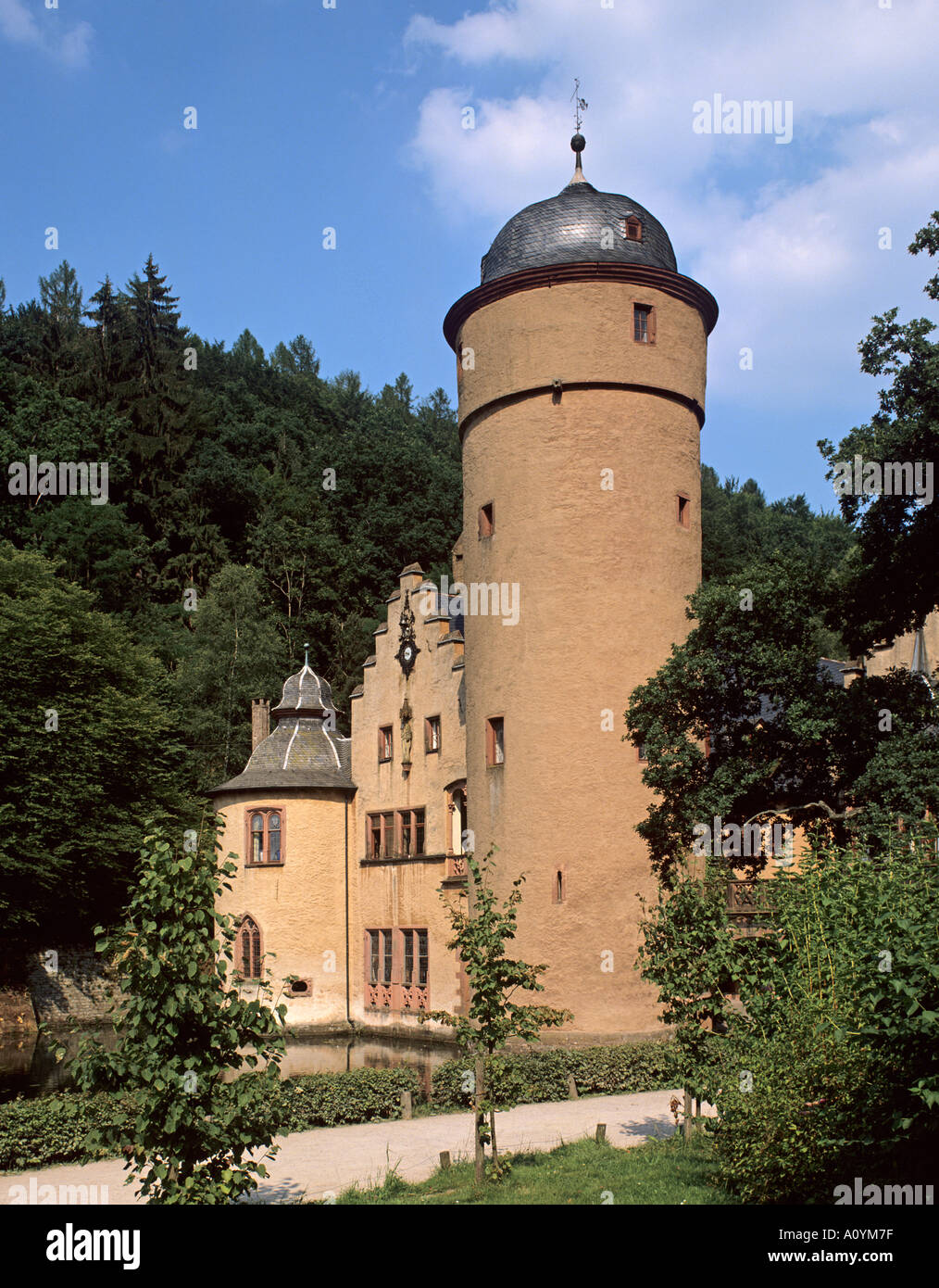 Europa Europe Germany Deutschland Bayern Bavaria Mespelbrunn Schloss Castle Stock Photo