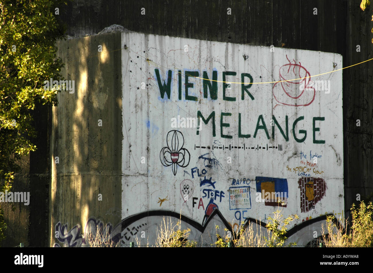 Wall Graffiti Writing Wiener Melange Coffee Stock Photo Alamy