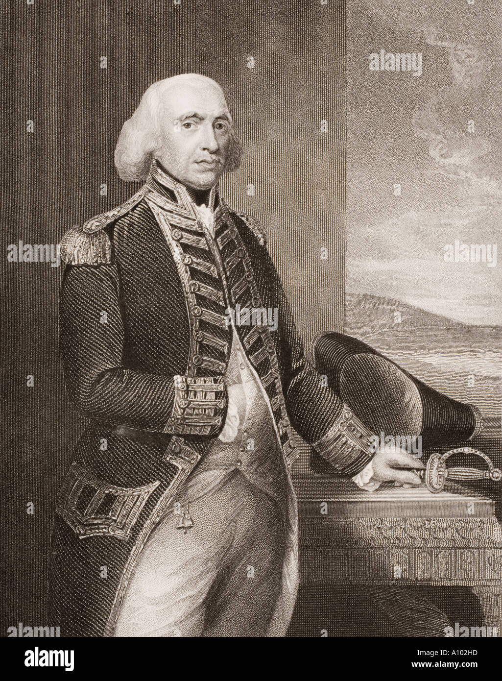 Richard Howe, 1st Earl Howe, 1726 - 1799. British Admiral. Stock Photo