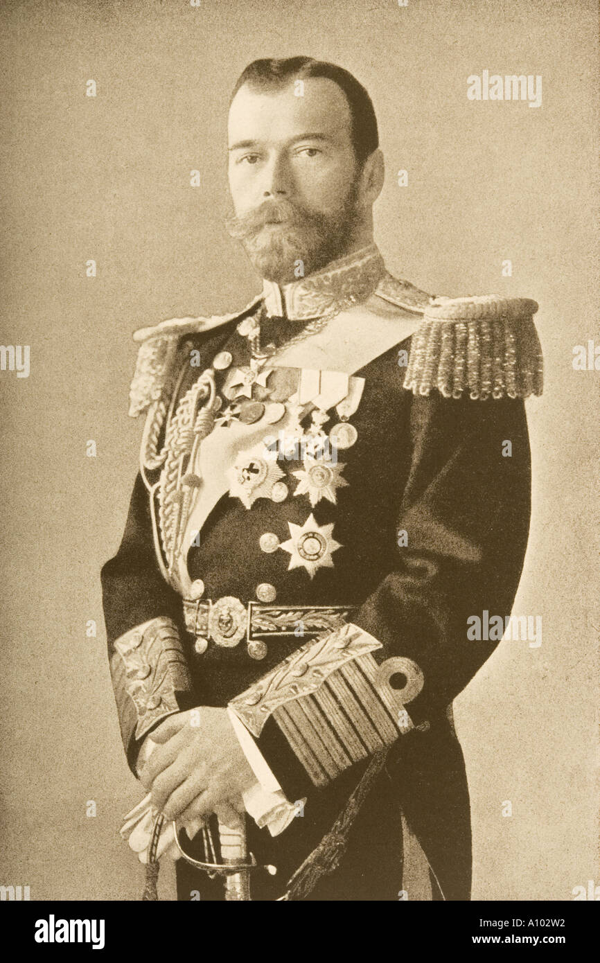 The Tsar Nicholas II of Russia, 1868 to 1918 Stock Photo
