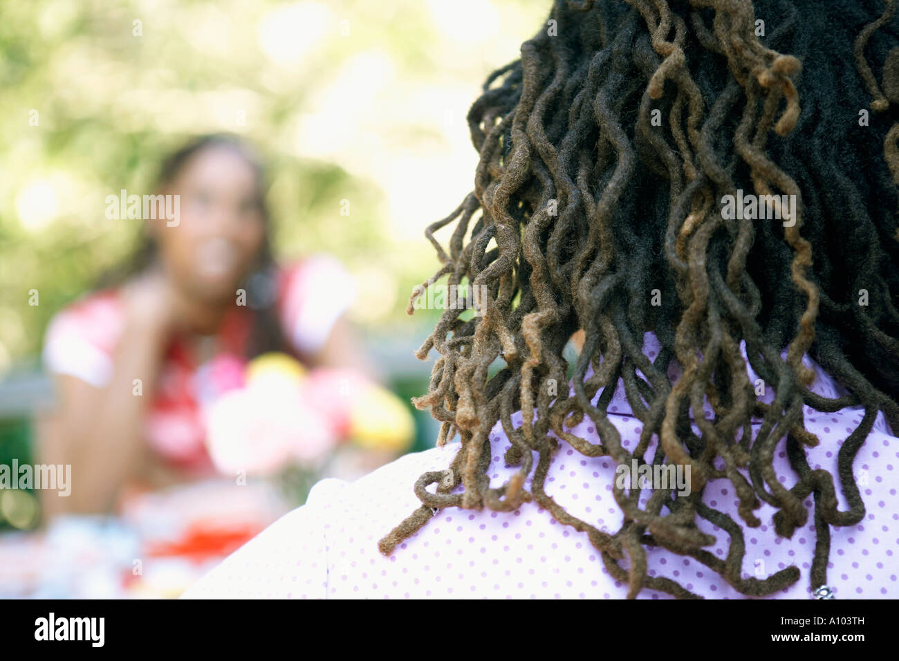 Women braided hair rear view hi-res stock photography and images - Alamy