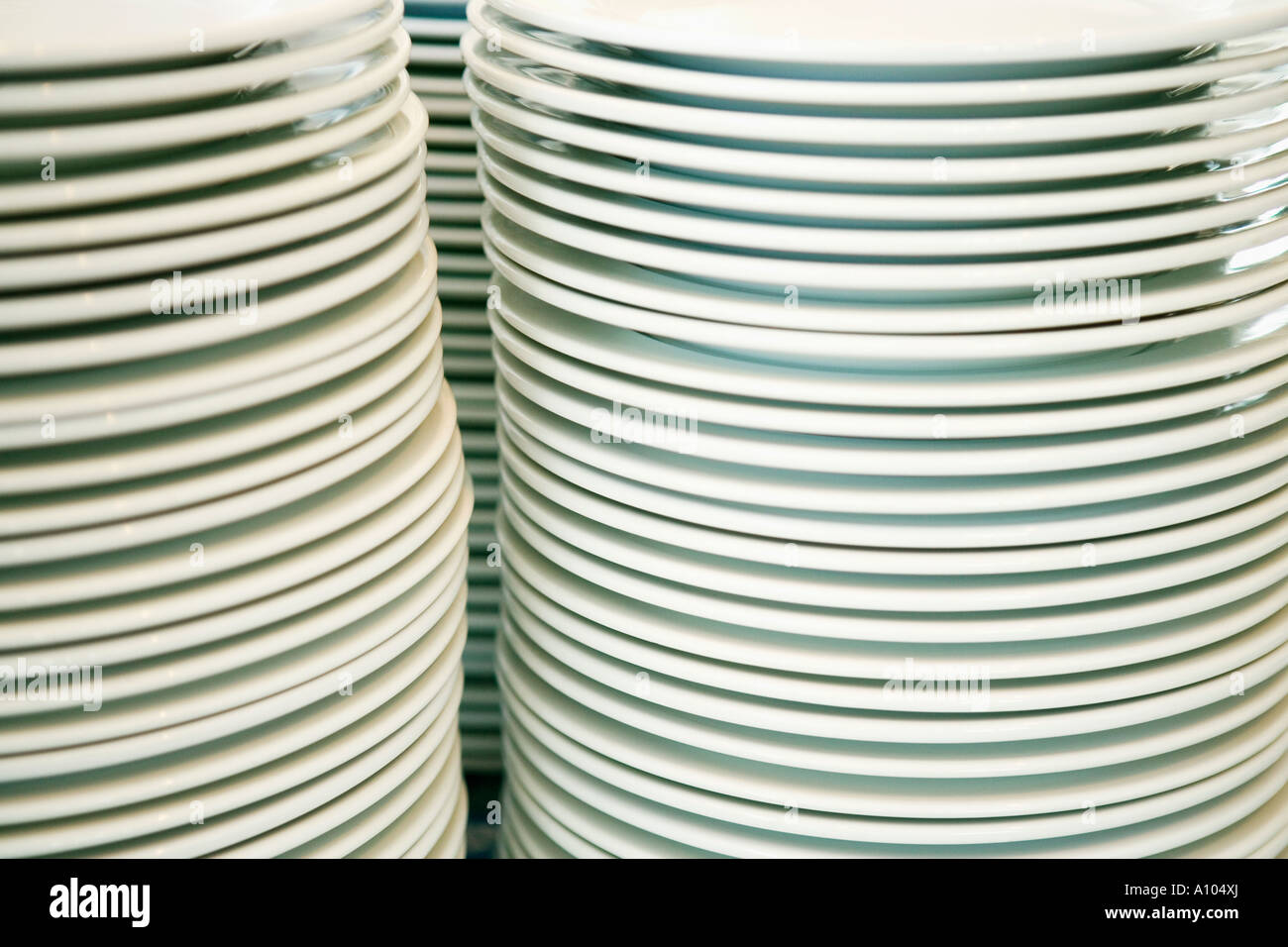 Stacked dishes Stock Photo