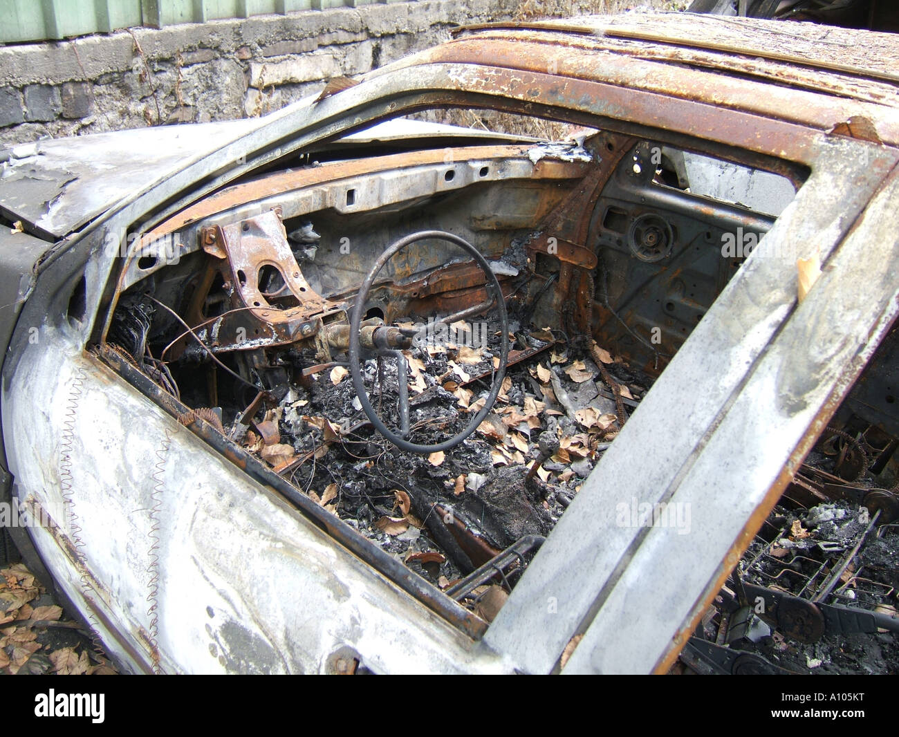 cars destroyed by fire Stock Photo Alamy
