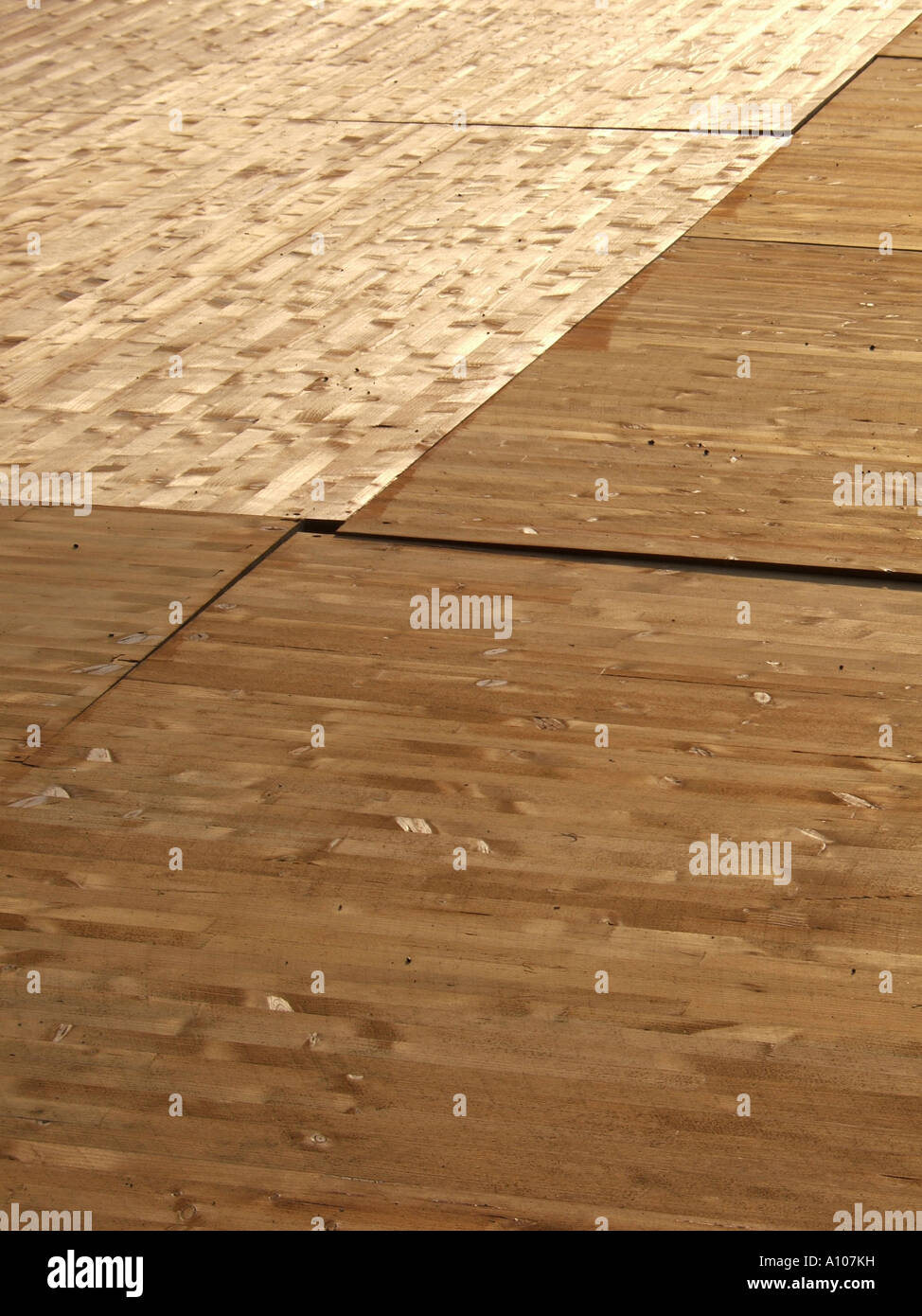 empty wooden floor base foundation under construction Stock Photo