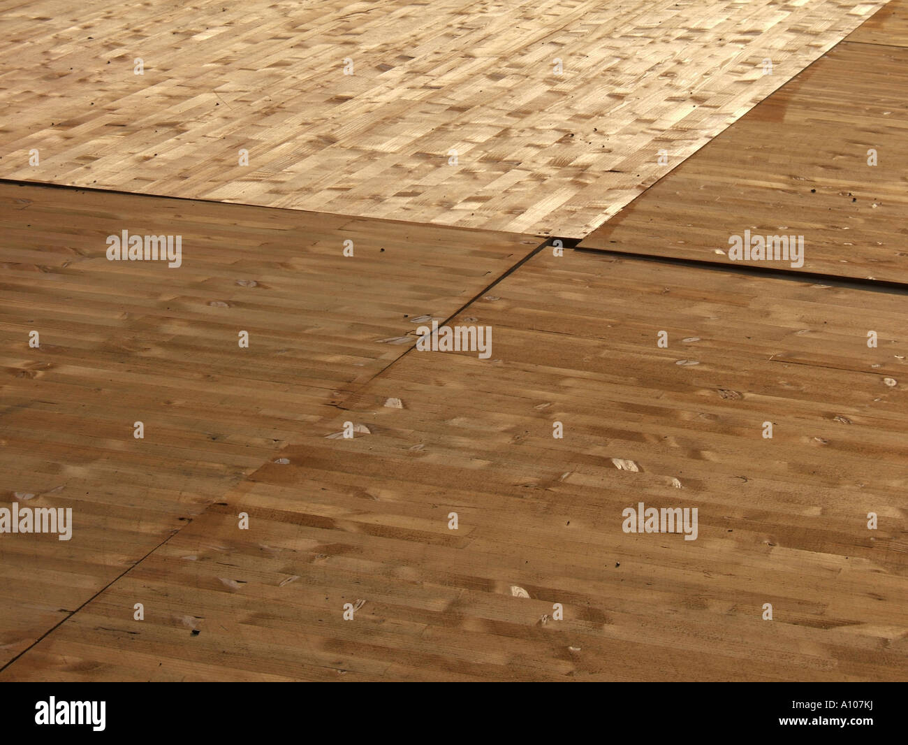 empty wooden floor base foundation under construction Stock Photo