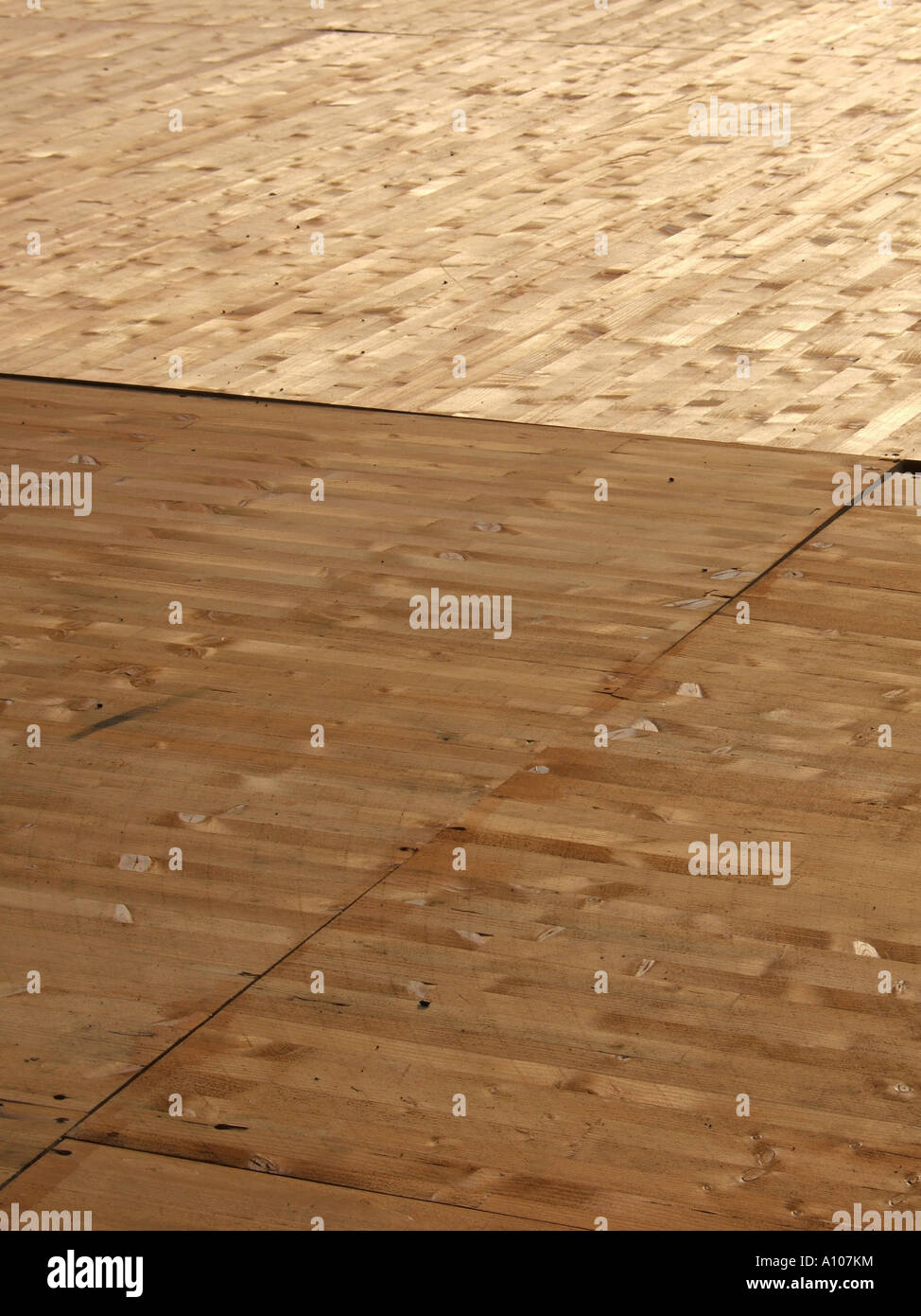 empty wooden floor base foundation under construction Stock Photo
