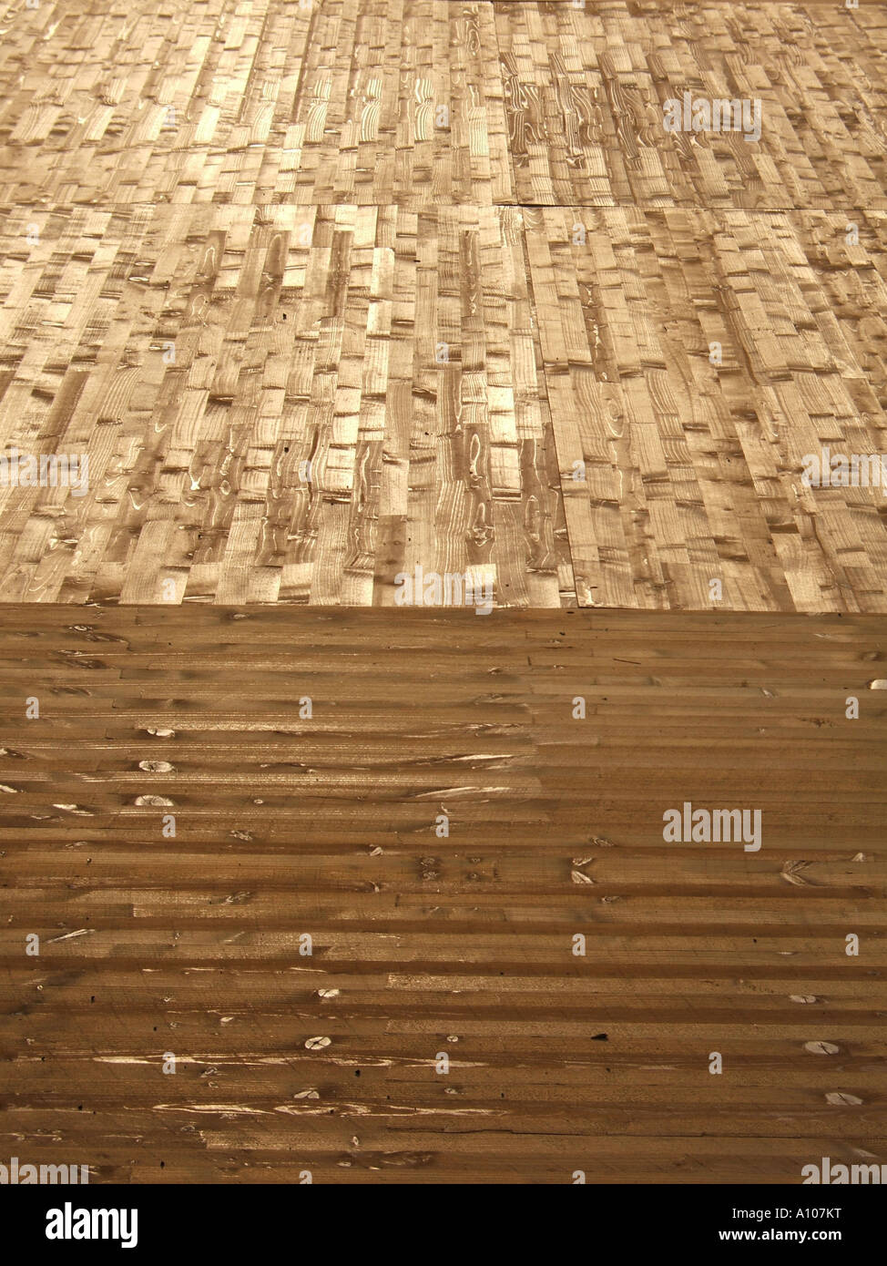 empty wooden floor base foundation under construction Stock Photo