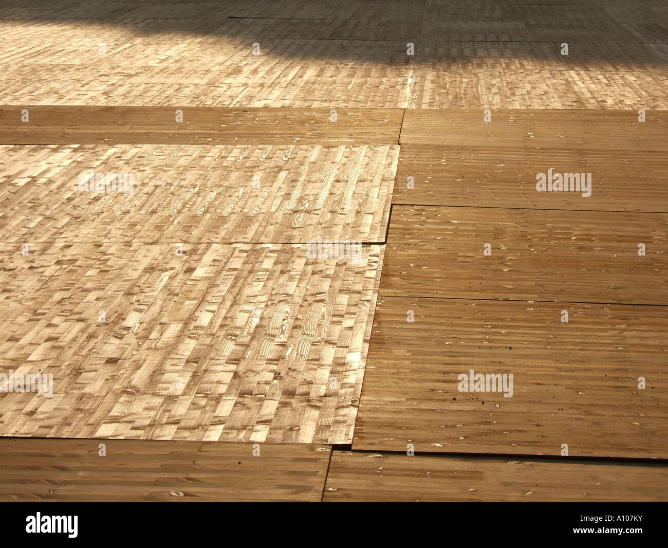 empty wooden floor base foundation under construction Stock Photo