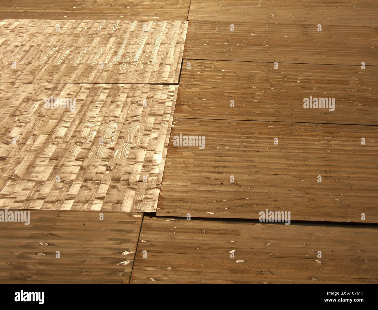 empty wooden floor base foundation under construction Stock Photo