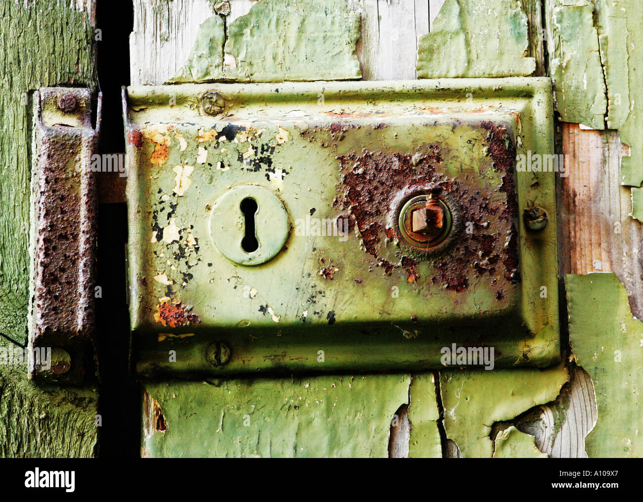 old weathered lock Stock Photo