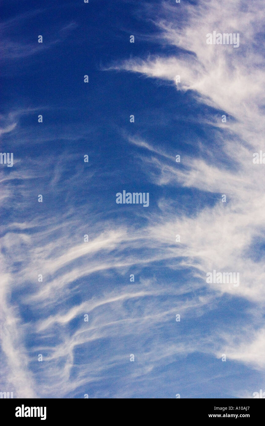 Cirrus and Altostratus undulatus clouds Stock Photo