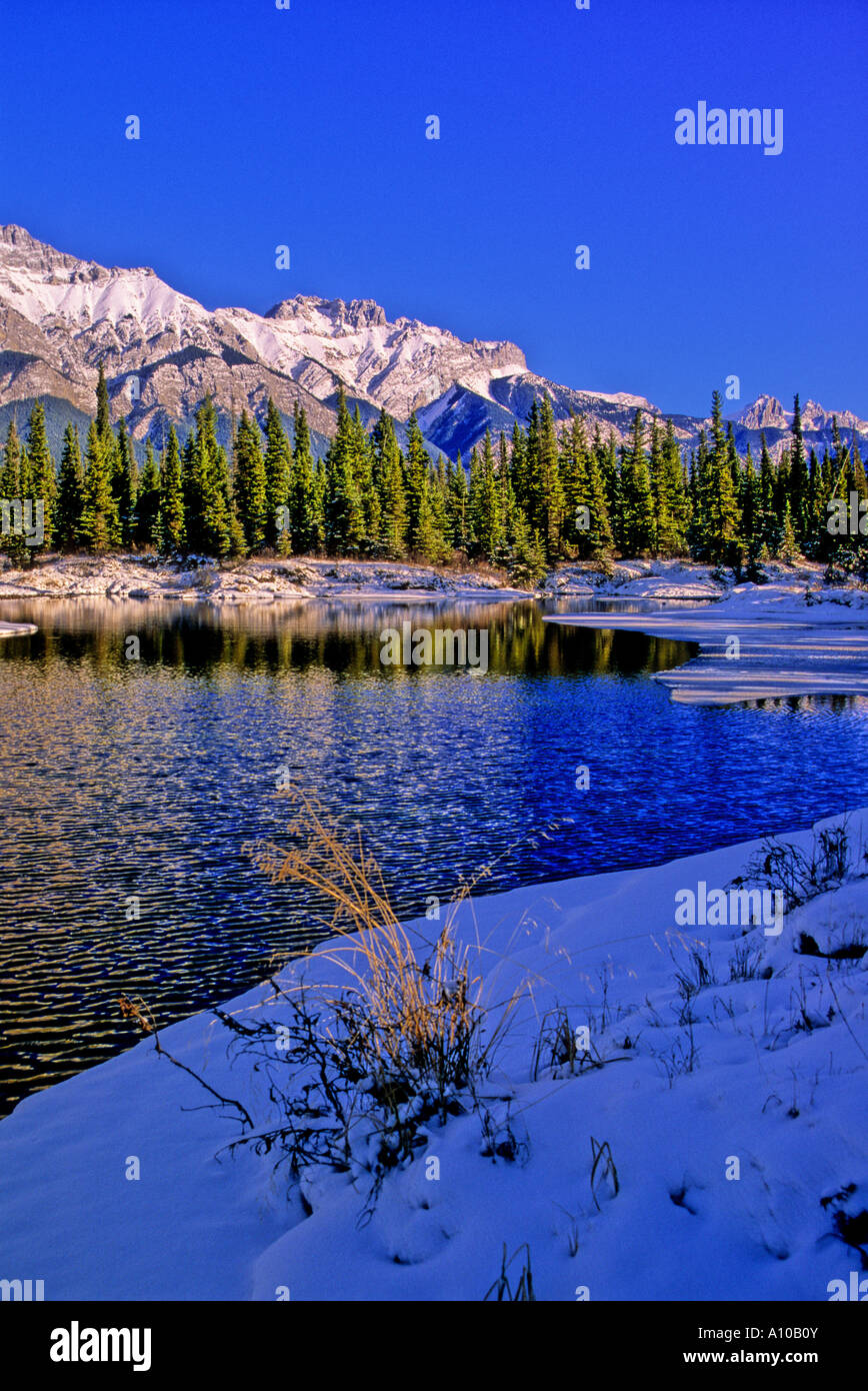 Miette Mountain Range scenic Stock Photo